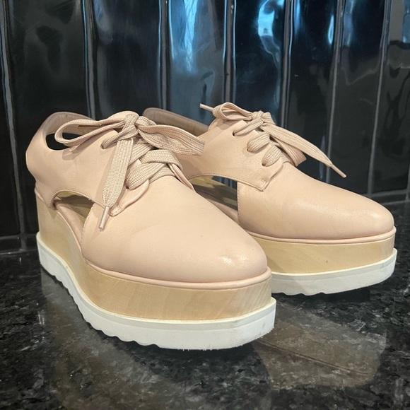 Bibi Lou Platform Nude Wedges - Picture 3 of 7